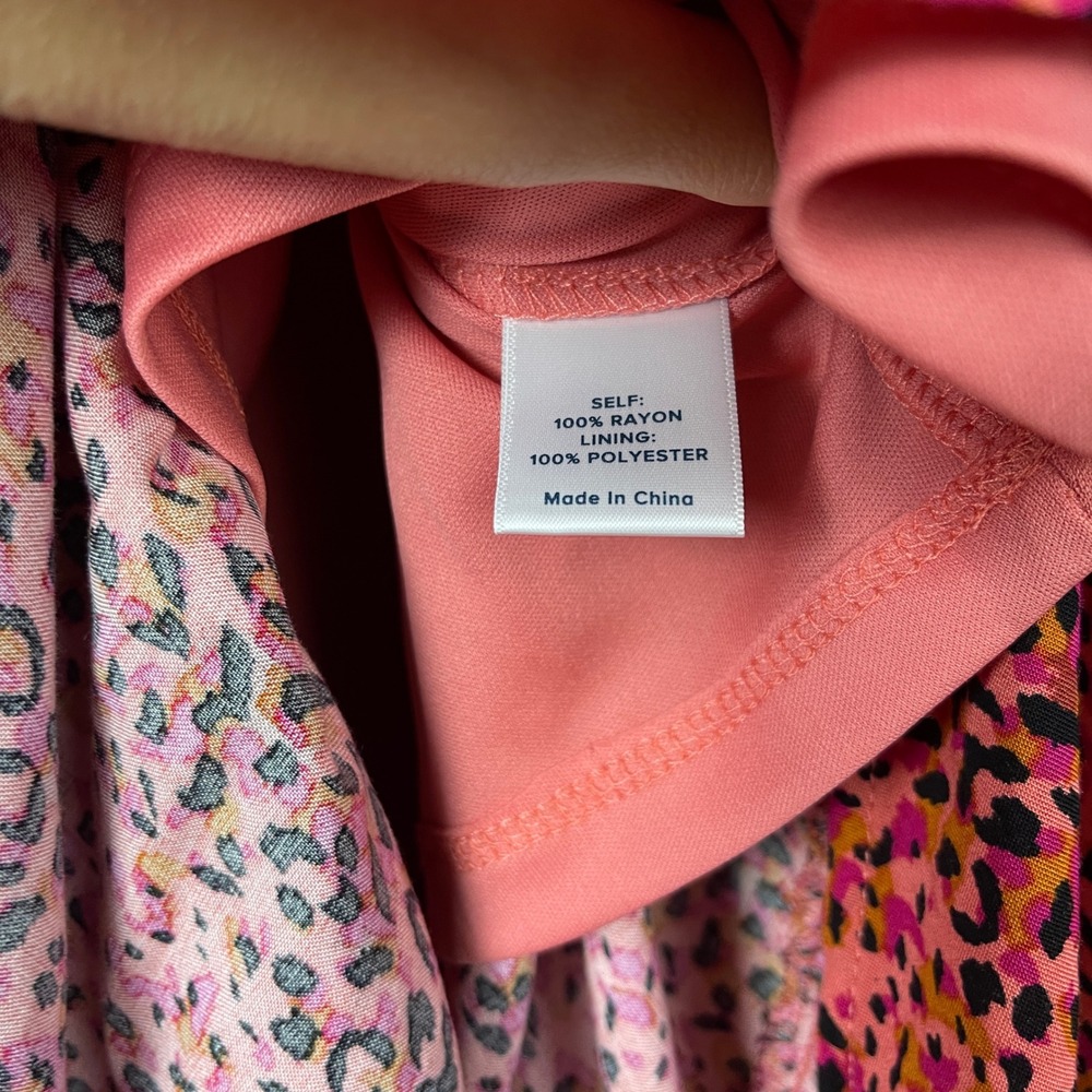 NEW Evereve Allison Joy Glenna Wrap Dress Size S Pink Animal Sleeveless Maxi - Picture 9 of 10